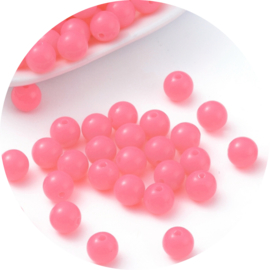 Kralen fluor roze 50st
