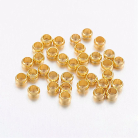 Knijpkralen goudkleurig – 3mm – ca. 50 stuks