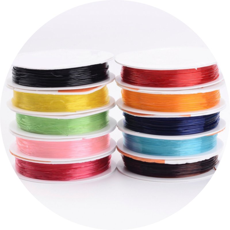 Elastisch crystal draad – gekleurd – 0,8 mm – 6 m op rol