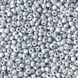 Rocailles metallic silver 2mm (grootverpakking)