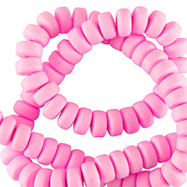 Kralen polymeer rondellen pink 25st