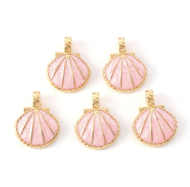 Bedels luxe schelp roze 5st