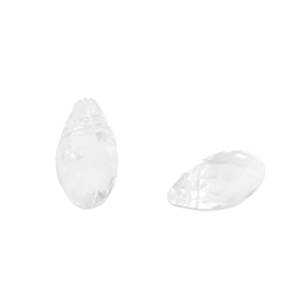 Kunststof kralen druppel transparant – 6×11 mm – rijggat 1,4 mm – ca. 145 stuks - OP=OP