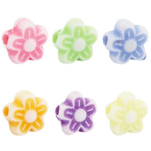 Kralen zomerse bloemen mix 25 stuks