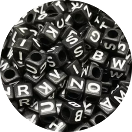 Letterkralen kubus zwart 100st