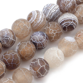 Natuursteen kralen agaat crackle bruintinten – 8mm – ca. 47 stuks