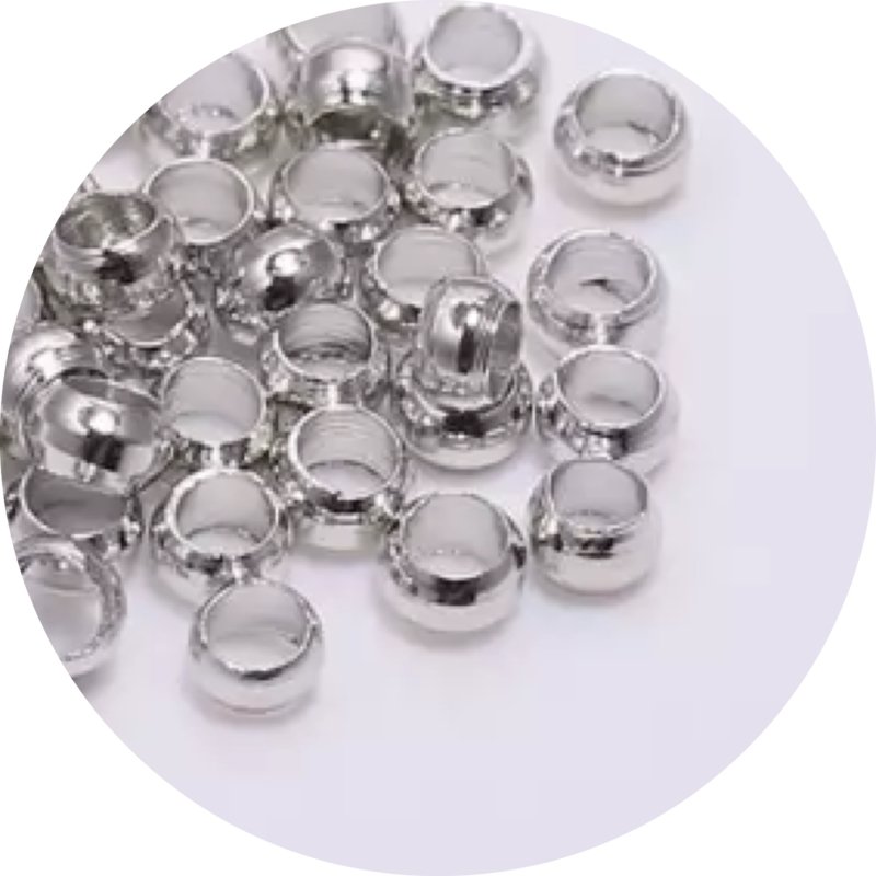 Knijpkralen zilver – 50 stuks (ca. 2 mm)