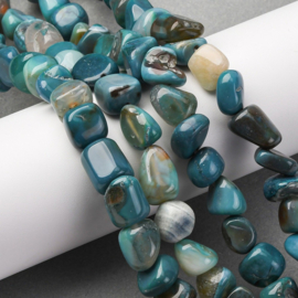 Natuursteen kralen agaat nuggets turquoise – ca. 8–12mm – ca. 30–35 stuks - Superdeal