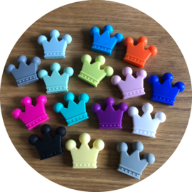 Siliconen kralen grote kroon mix 36x30x10 mm – 5 stuks