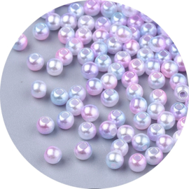 Kralen kunststof – dreamy lavender – 6 mm – 50 stuks