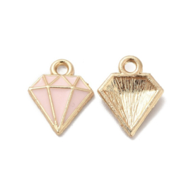 Bedel Diamant – roze – 15×12 mm – 5 stuks