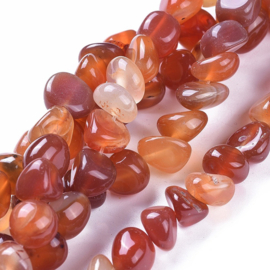 Natuursteen kralen Agaat rood-oranje nuggets – ca. 11-16mm – ca. 40 stuks