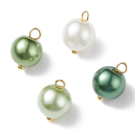 Glasparel bedels groen mix – 11x9mm – per 5 stuks