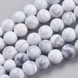 Natuursteen kralen howliet – 6 mm – ca. 30 stuks