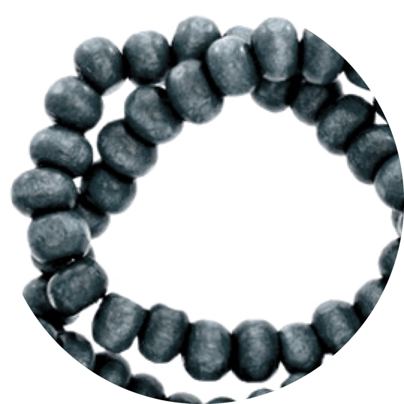 Houten kralen Anthracite-black 100st