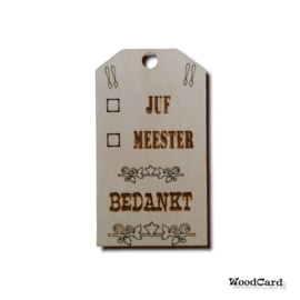 JUF MEESTER BEDANKT - 10 stuks