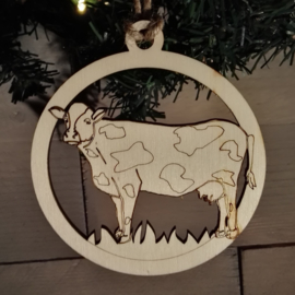 KOEIEN KERSTBAL 10 STUKS  (ook los verkrijgbaar op www.devrieslaserdesign.nl)