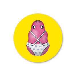 5 Stickers | kikker, roze