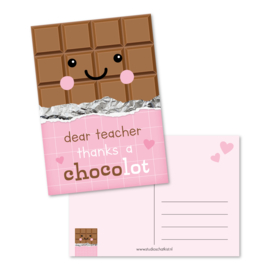 Kaart A6 | dear teacher thanks a CHOCOlot