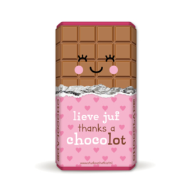 chocolade wikkel 5 stuks | lieve juf thanks a CHOCOlot