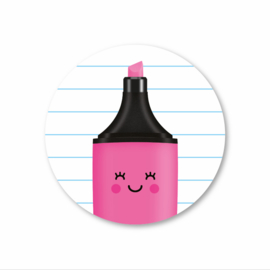 5 stickers | markeerstift, roze