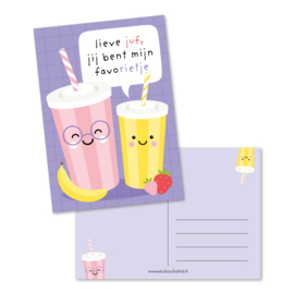 Kaart A6 | lieve juf, jij bent mijn favorietje