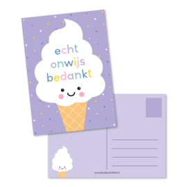 Kaart A6 | echt onwijs bedankt