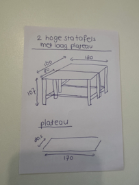 Hoge inpaktafels 2 stuks