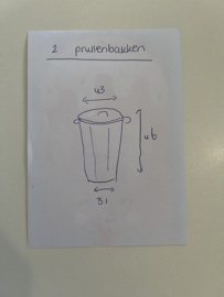 Metalen prullenbakken 2 stuks met deksel
