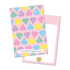 you are a diamond | sleutelhanger met kaart per 5 stuks