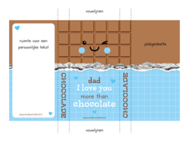 chocolade wikkel 5 stuks | dad i love you more than CHOCOLATE