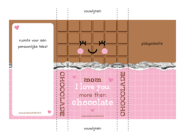 chocolade wikkel 5 stuks | mom i love you more than CHOCOLATE