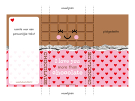 chocolade wikkel 5 stuks | i love you more than CHOCOLATE