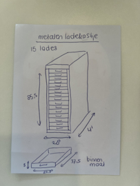 Metalen kaarten ladekast