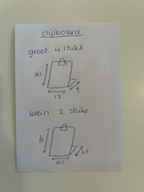 Clipboard groot en klein met klem