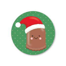 5 Stickers | dikke kerstzoen
