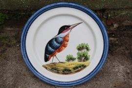 Bassano  - majolica - bord - IJsvogel