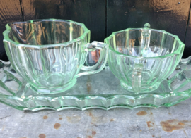 Glas groen roomstel