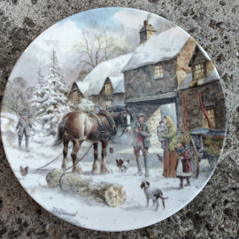 Royal Doulton - wandbord - A Christmas Village - The Yule Log