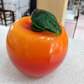 Glas - appel oranje - hoogte 11 cm