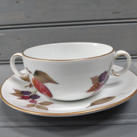 Royal Worcester Evesham soepkom en schotel