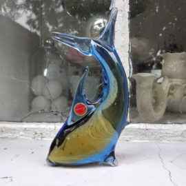 Glas - dolfijn - murano - hoogte 16 cm