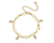 Stainless steel armbanden parels Gold