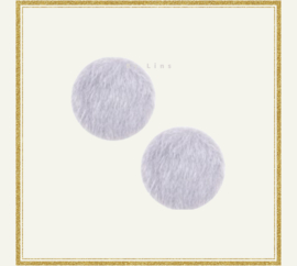 Faux fur cabochon 12mm Light grey