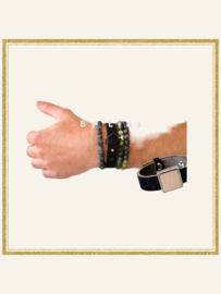 Cuoio armband blauwe diepte