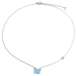 Zilveren Butterfly ketting