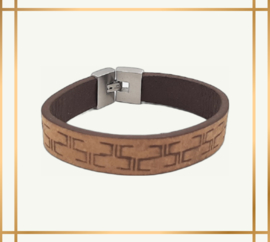 Lederen armband met RVS sluiting