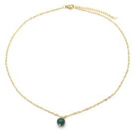 Gouden ketting met Malachiet