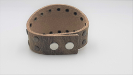 Stoere lederen armband  bruin