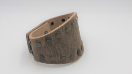 Stoere lederen armband  bruin